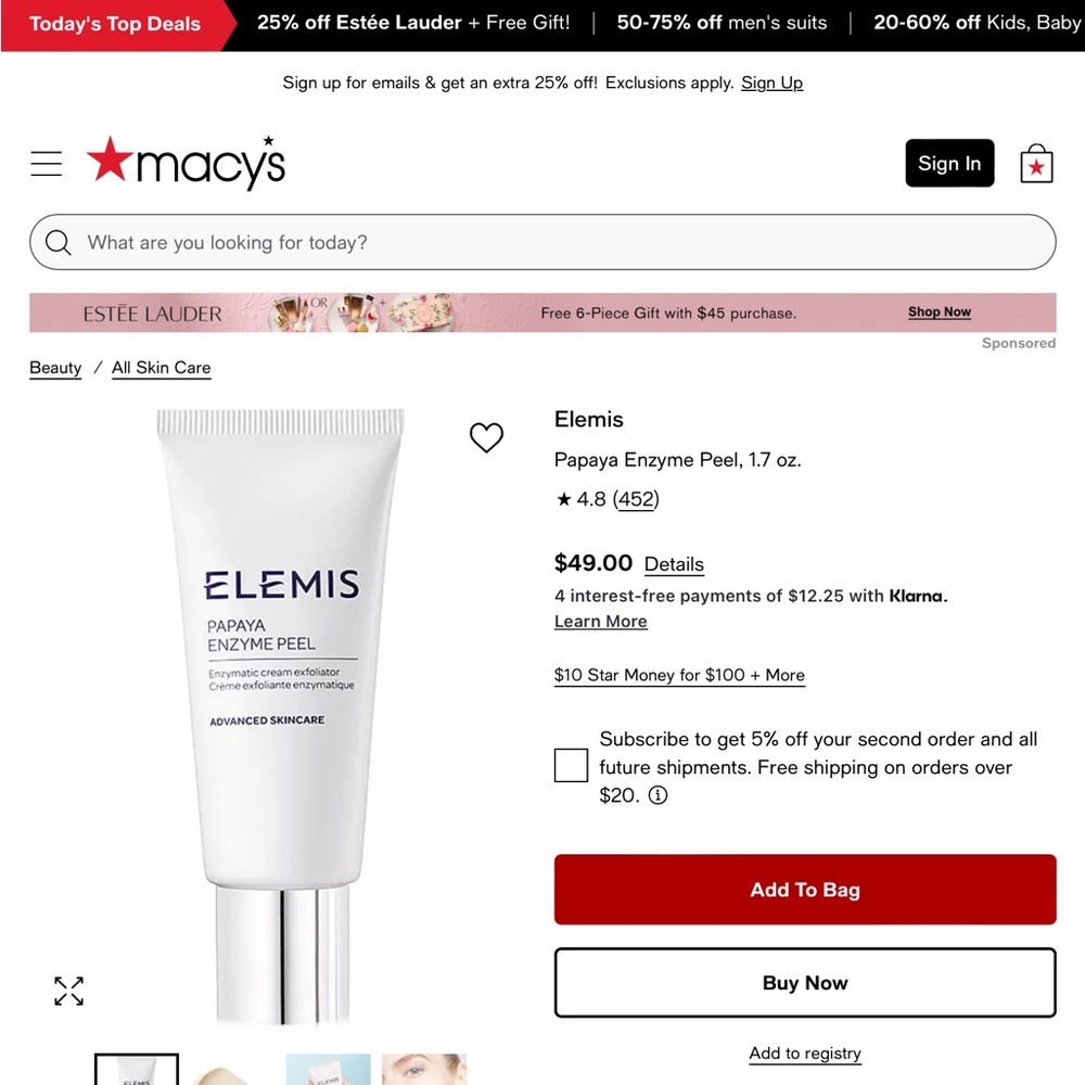 Elemis Papaya Enzyme Peel 1.6 fl oz ( 50 ml)